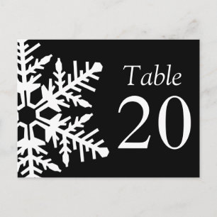 Jumbo Snowflake Table Numbers (Black / White) Postcard