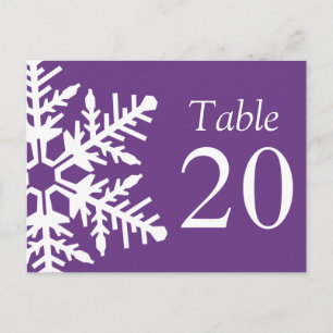 Jumbo Snowflake Table Numbers (Dark Purple/White) Postcard