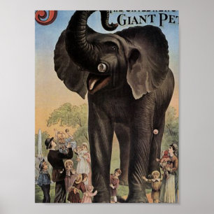 Jumbo The Giant Elephant Retro Theater Poster