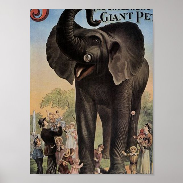 Jumbo The Giant Elephant Retro Theater Poster (Front)