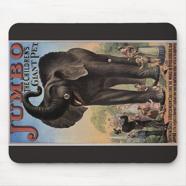 Jumbo The Giant Elephant Retro Theatre Mouse Mat (Front)