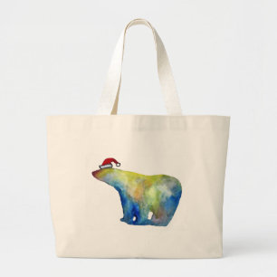 Jumbo Tote Colorful Santa bear