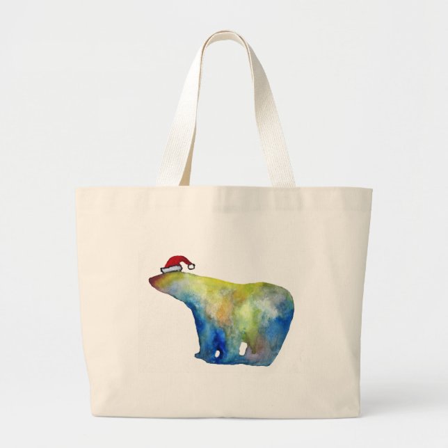 Jumbo Tote Colorful Santa bear (Front)