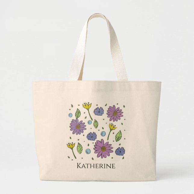 Jumbo Tote With Flowers Customisable (Front)