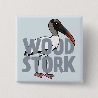 Jumbo Wood Stork 15 Cm Square Badge