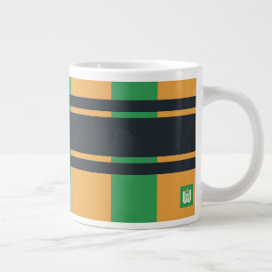 Jumbo Yellow Green Blue Plaid Large Coffee Mug