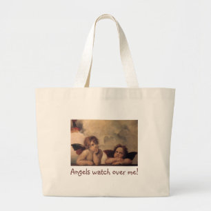JumboTote-Angels watch over me! Large Tote Bag