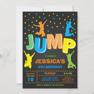 Jump and Play Birthday Party Invitation