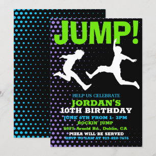 Jump and Play Bounce Birthday Invitation