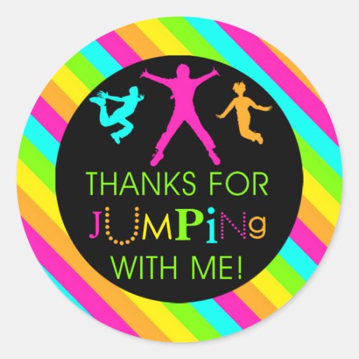 Image of Jump Birthday Girl Matching Thank You Stickers