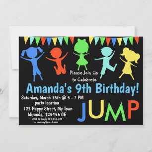 Jump birthday invitation