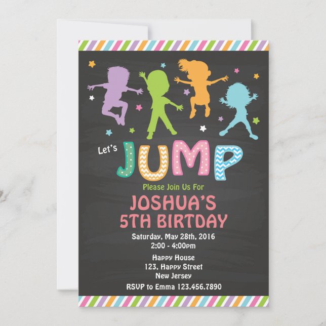 Jump Birthday Invitation (Front)