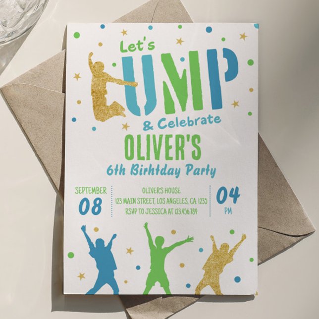 Jump Birthday Invitation Indoor Trampoline Park (Creator Uploaded)