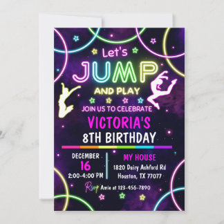 Jump Birthday Invitation, Jump Invite, Trampoline Invitation