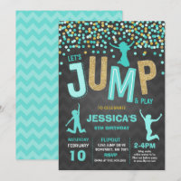 Jump Birthday Invitation Jump Trampoline Party