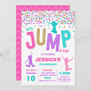 Jump Birthday Invitation Jump Trampoline Party