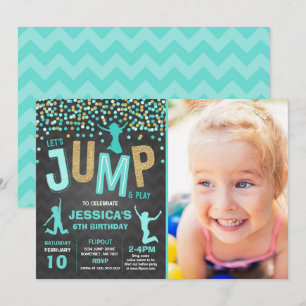 Jump Birthday Invitation Jump Trampoline Party