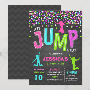 Jump Birthday Invitation Jump Trampoline Party