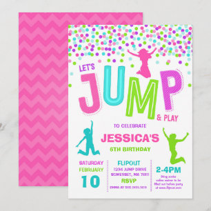 Jump Birthday Invitation Jump Trampoline Party