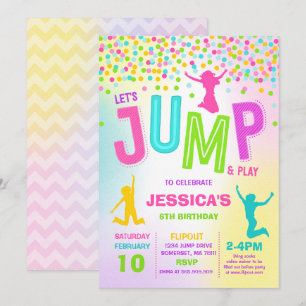 Jump Birthday Invitation Jump Trampoline Party