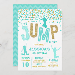 Jump Birthday Invitation Jump Trampoline Party