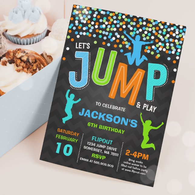 Jump Birthday Invitation Jump Trampoline Party (Creator Uploaded)