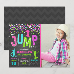 Jump Birthday Invitation Jump Trampoline Party