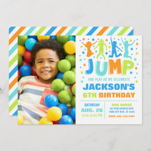 Jump Birthday Invitation, Trampoline Bounce House Invitation