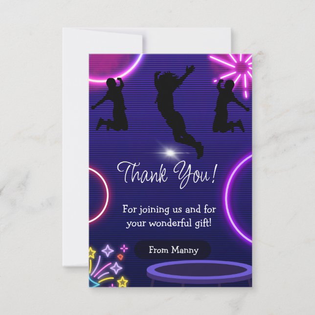 Jump Birthday Thank You Card (Front)