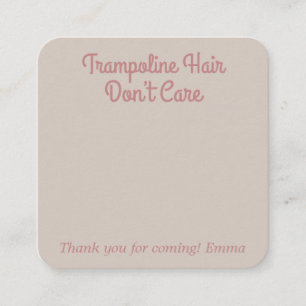 Jump Bounce Trampoline Boho Hair Tie Favour Card