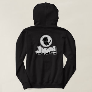 Jump! Cute Black Cat Street Art Design Playful Hoodie