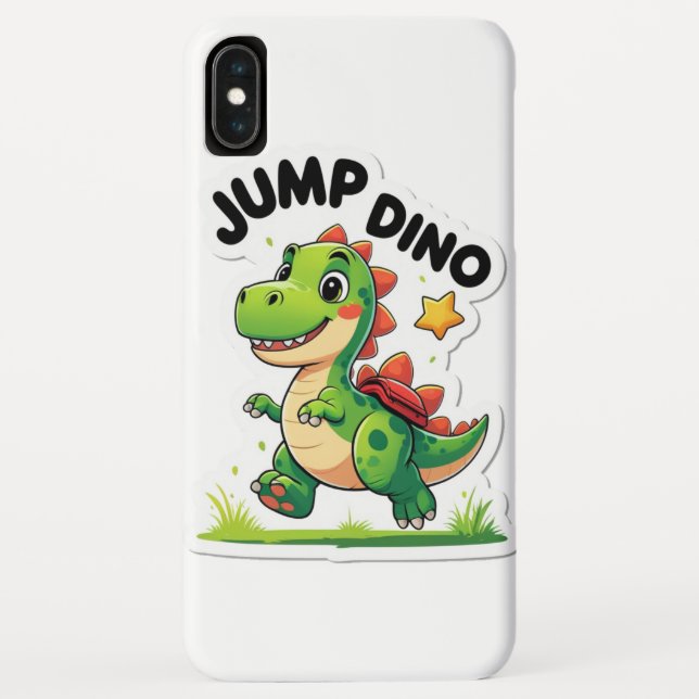 Jump Dino – Playful Cartoon Sticker Case-Mate iPhone Case (Back)