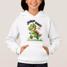 Jump Dino – Playful Cartoon Sticker hoodie