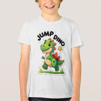 Jump Dino – Playful Cartoon Sticker T-Shirt Tri-Blend Shirt