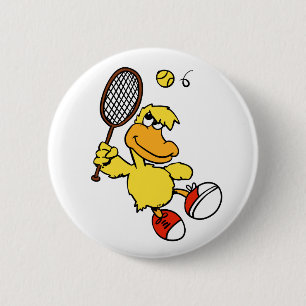 Jump Duck tennis Choose background colour 6 Cm Round Badge