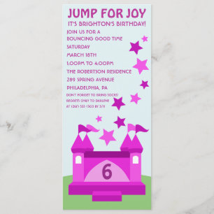 Jump for Joy Bounce House Birthday Invitation