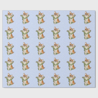 "Jump for Joy!"  Corgi wrapping paper