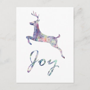 Jump For Joy Holiday Deer Art Postcard
