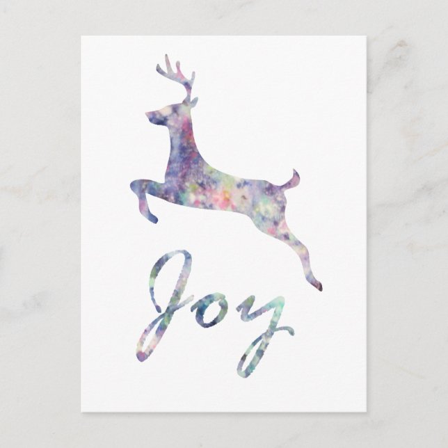 Jump For Joy Holiday Deer Art Postcard (Front)