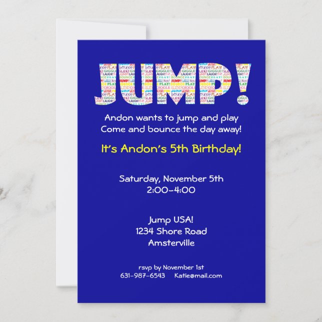 Jump Invitation (Front)