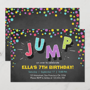 Jump Invitation Bounce House Bounce Birthday