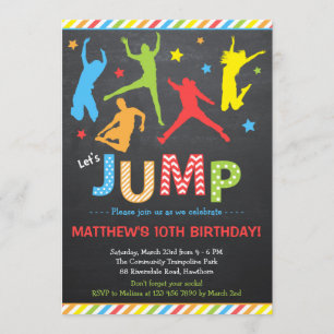 Jump Invitation / Trampoline Birthday Invitation