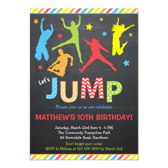 Jump Party Invitations Template 7