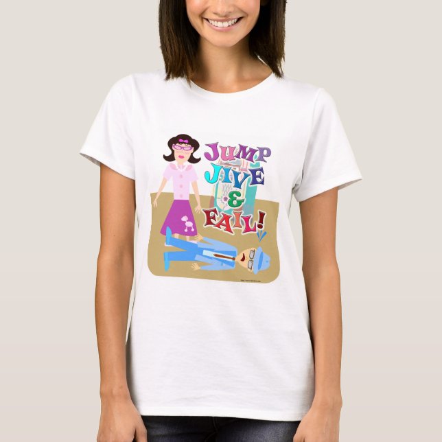 Jump Jive and Fail Goofy Swing Dancing Cartoon T-Shirt (Front)