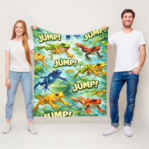 Jump jumping frogs jump rivet fun blanket design