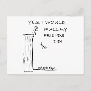 Jump Off A Cliff Postcard