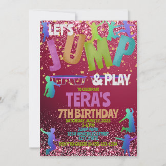 Jump Park Kids Birthday Party Custom Invitation