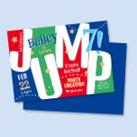 Jump Party Cute Red & Blue Boy Birthday  Invitation<br><div class="desc">This birthday invitation is perfect for a girl or boy's jump party or bounce-house birthday party! Contact us if you need this design applied to a specific product to create a matching item! Thank you so much for viewing a DoodleLulu by 2 june bugs design!</div>