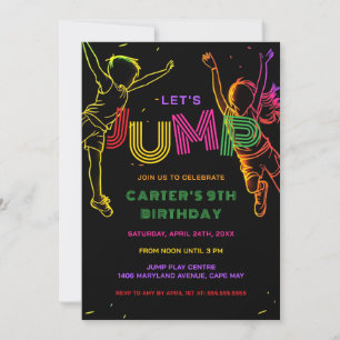 Jump Party Kids Birthday Invitation