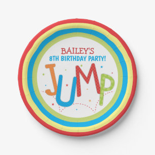 Jump Party Trampoline Birthday Party Paper Plate